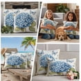 thumbnail image 5 of Blue Hydrangea Outdoor Waterproof Pillow Covers, Spring Vintage Botanical Butterfly Decorative Rectangle Throw Pillowcase Sofa Cushion Sham for Patio/Couch/Chair, 20"x12" 2 Pack, 5 of 8