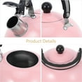 thumbnail image 3 of CTIRCHIU Pink Stainless Steel Tea Kettle with Whistle for Outdoor Activities 1Pack, 3 of 8