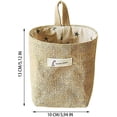 thumbnail image 3 of Cesta de almacenamiento de lino y algodón de 3 piezas, bolsa de almacenamiento colgante, cesta de almacenamiento plegable de lino y algodón con asa, bolsa de almacenamiento de escritorio, bolsa de alm, 3 of 5