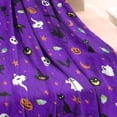 thumbnail image 3 of Purple Halloween Pattern Blanket,Comfortable Soft Lamb Wool Throw Blanket,All Season,Warm Lightweight Blankets for Sofa Bed Couch Living Room Chair,30"x40", 3 of 4