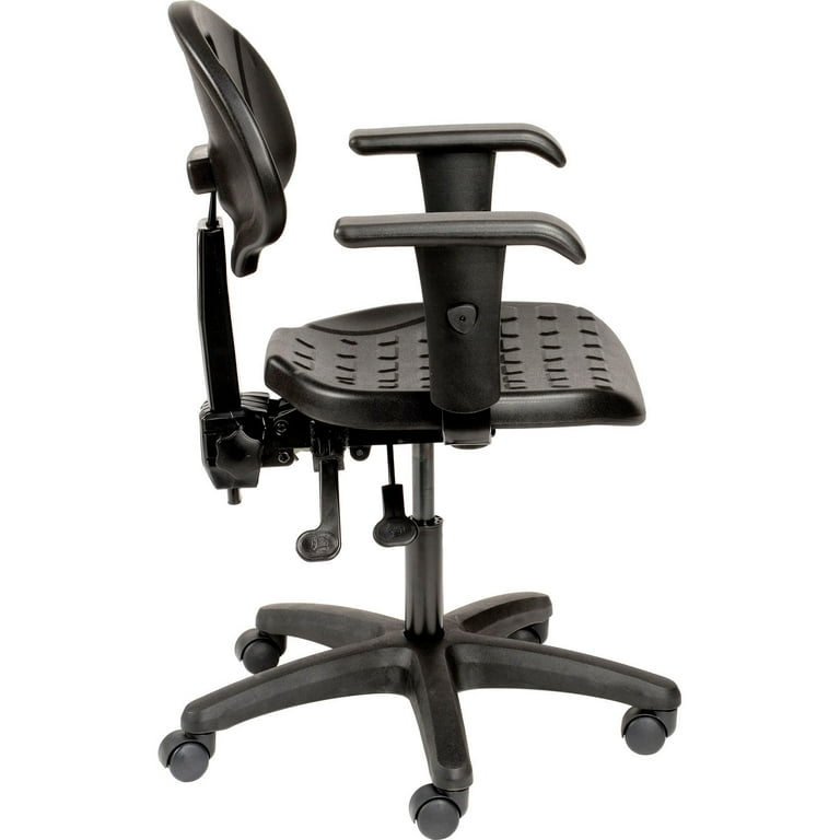 Interion® Office Chair Memory Foam With Mid Back & Adjustable Arms, Fabric,  Black