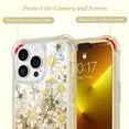 thumbnail image 4 of Case Compatible with iPhone 13 Pro Max Case, iPhone 13 Pro Max Glitter Case with Built-in Screen Protector Flower Girly Girls Women Liquid Sparkle Quicksand Case for iPhone 13 Pro Max (Daisy), 4 of 8
