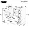 thumbnail image 3 of 30" Bathroom Vanity with Sink - One Soft Close Door (with Shelf) & Three Drawers, Space-Saving Storage Vanity for Bathroom,White, 3 of 11