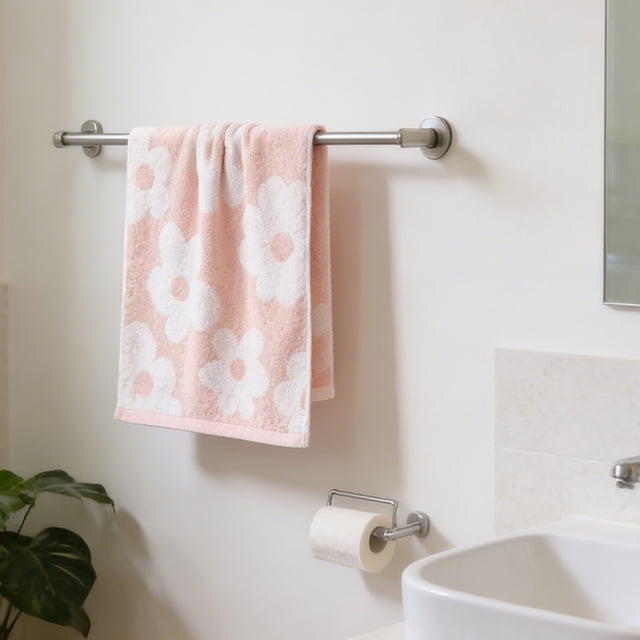 Toalla facial y corporal suave, absorbente y sin pelusa: tejido jacquard floral acolchado para un secado delicado, toalla de baño de secado rápido para uso diario.