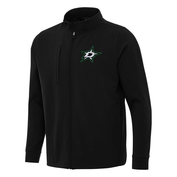 Men's Antigua Black Dallas Stars Regard Full-Zip Jacket