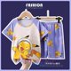 thumbnail image 1 of Conjunto de pijama de Pokémon para niños y niñas, ropa de dormir de algodón de manga corta con dibujos animados de Pikachu, jersey para el hogar, Verano qym unisex, 1 of 2