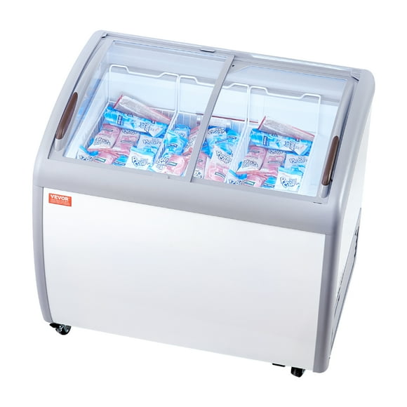 VEVOR 9.3 Cu.ft Commercial Ice Cream Display Case Gelato Dipping Freezer Cabinet