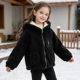 thumbnail image 6 of LUGOGNE Girls Sherpa Fleece Jacket Hooded Long Sleeve Full Zip Warm Teddy Coat Casual Loose Fit Outerwear with Multiple Pockets Kids Fall Winter Clothing, 6 of 7