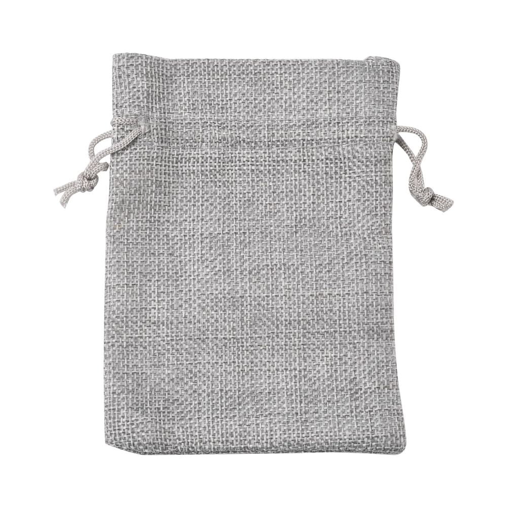 250pcs Polyester Imitation Burlap Packing Pouches Drawstring Bags for Christmas Wedding Party and DIY Craft Packing Gray 14x10cm