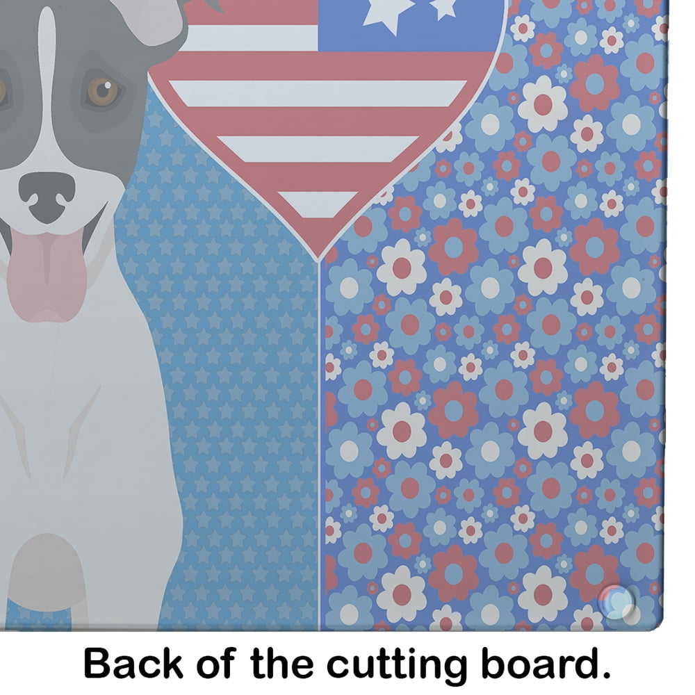 Black White Smooth Jack Russell Terrier Glass Cutting Board Large 12 in x 15 in