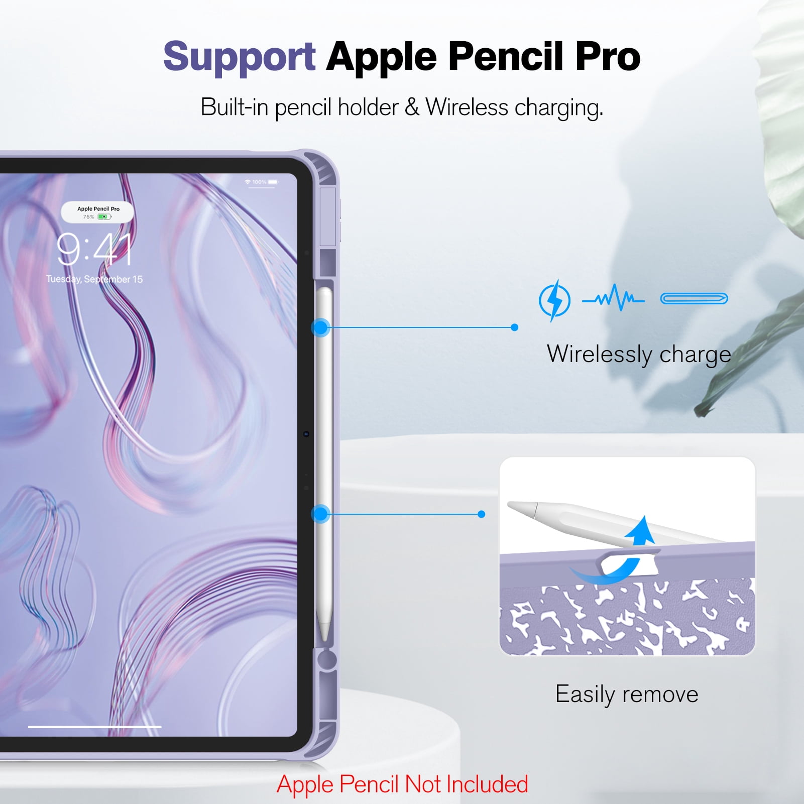 Fintie SlimShell Case For IPad Air 13-inch 2024/2025 - Built-in Pencil Holder & Auto Wake/Sleep