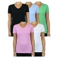 thumbnail image 2 of 5-Pack Women's V-Neck Short Sleeve Basic Tee (S-3XL), 2 of 4