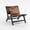 Antique brown, variant on FUNECORP Mid-Century Modern Armless Accent Chair Faux Leather Patchwork with Solid Wood Frame Blue Yellow