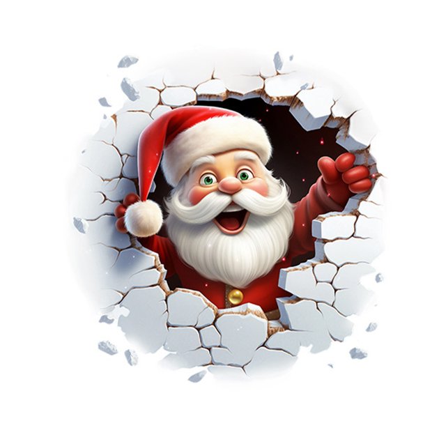 BotaniNest Santa Themed Wall Sticker For Festive – Unique Peel And Stick Character Wall Art For Home And Holiday Prep