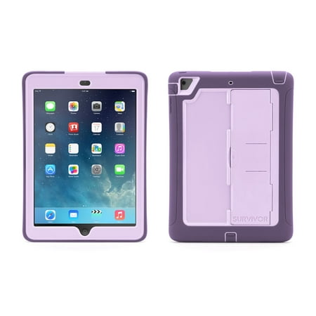 Griffin Survivor Slim for iPad Air, purple/lavender, Sleek, layered protection from drops and screen (Best Ipad Air Case For Drop Protection)