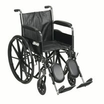 Drive Medical Silver Sport 2 Wheelchair, Detachable Full Arms, Elevating Leg Rests, 20" Seat