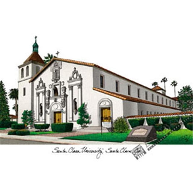 Santa Clara University Campus Images Lithographie Imprimée