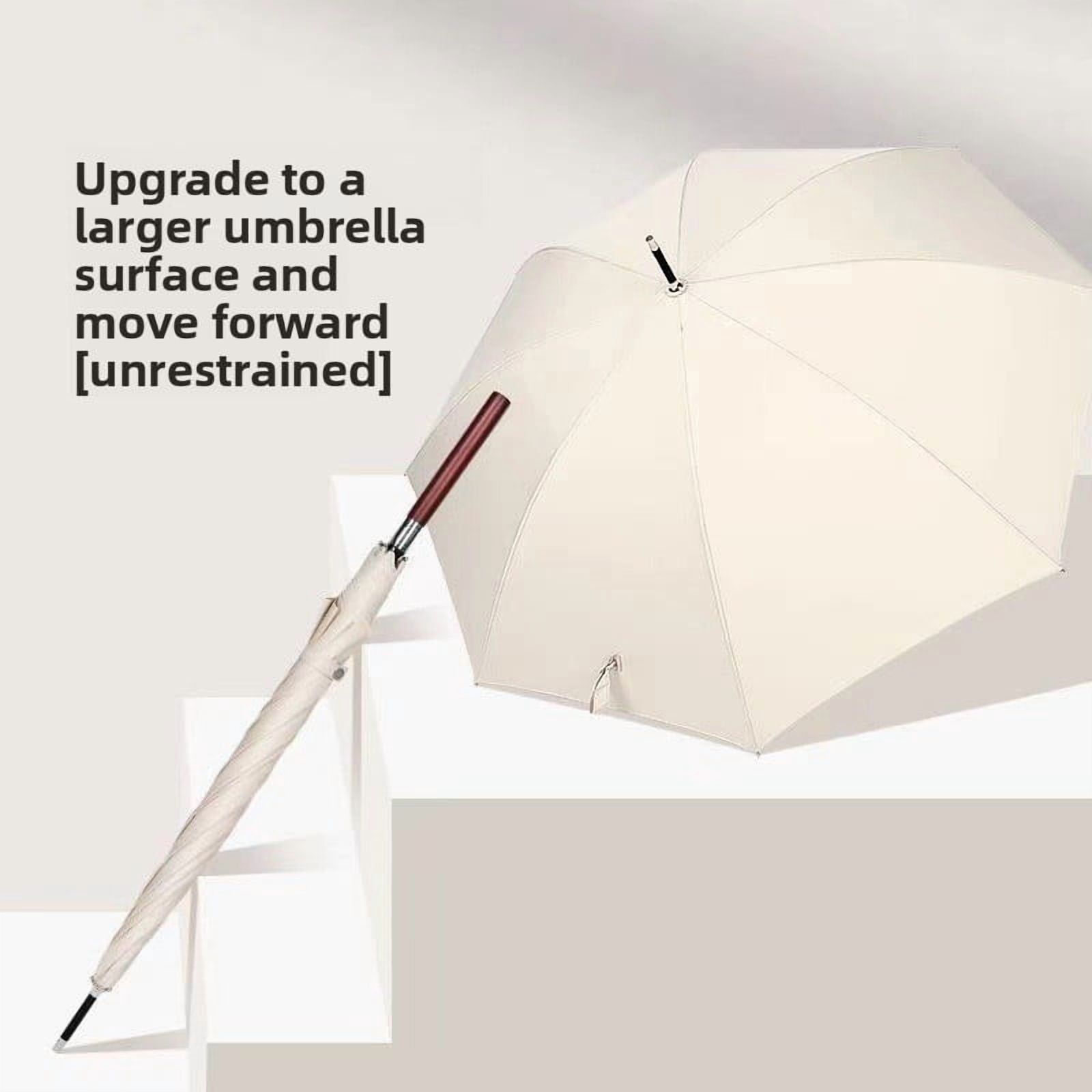 Light luxury wooden long-handled business umbrella, strengthen windproof, increase umbrella surface, simple color matching, 24-bone long-handled umbrella.