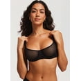 thumbnail image 6 of Women's Unlined Balconette Mesh Bra Sheer See Through Underwire Bras Plus Size, 6 of 6