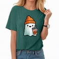 thumbnail image 4 of Godom Womens Funny Pumpkin Printed Shirts Halloween Short Sleeve Graphic Tees Fall T-Shirts Tops, 4 of 7