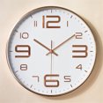 thumbnail image 2 of 12inch Round Wall Clock Bedroom Kitchen Quartz Silent Sweep Movement Clocks color:Rose gold on white, 2 of 6