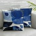 thumbnail image 3 of YANMS Navy Blue and Gray Pillow covers Modern Minimalist Throw Pillow Covers Royal Blue Boho Abstract Cushion Case Geometric Blue White for Sofa Home Decor Bedroom Living Room Outdoor, 3 of 5