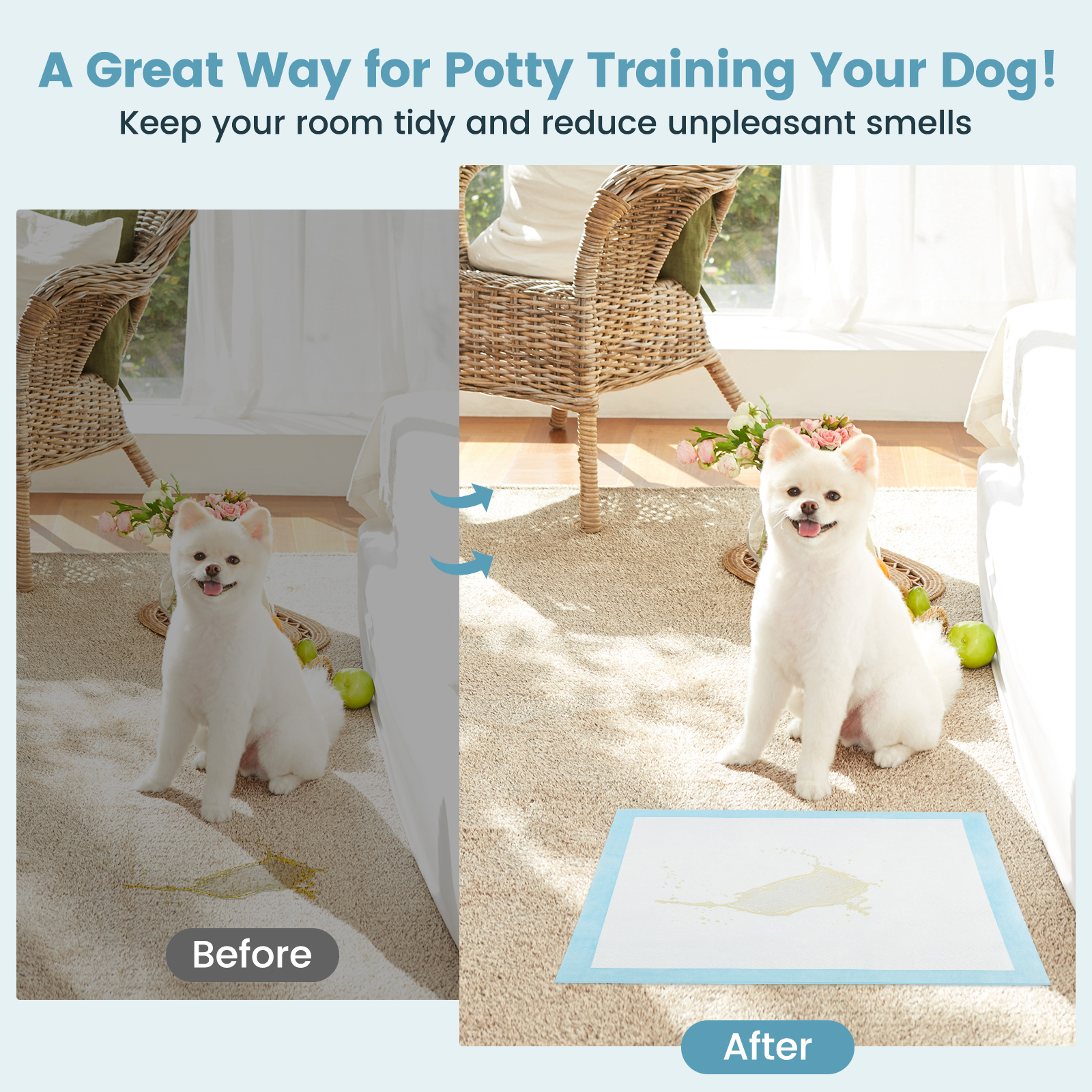 Gymax 18''x 13''(300 Counts) Dog Potty Training Pads Puppy Pee Pads w/ Quick-Drying