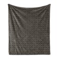 thumbnail image 1 of Classical Soft Flannel Fleece Throw Blanket, Pattern of Vertical Streaks Waves in Nostalgic Tones and Traditional Feels, Cozy Plush for Indoor and Outdoor Use, 50" x 70", Dark Sepia Tan, by Ambesonne, 1 of 5