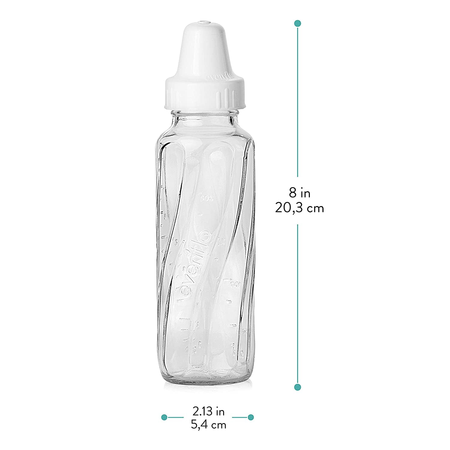 Evenflo Feeding Classic Glass Twist Bottles, 8 Ounce (Pack of 6)