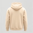 thumbnail image 5 of Fleece Hoodie Men Midweight Thick Office Hooded Sweatshirt Men Ribbed Cuffs Drawstring Hood Kangaroo Pocket Beige 2XL, 5 of 8