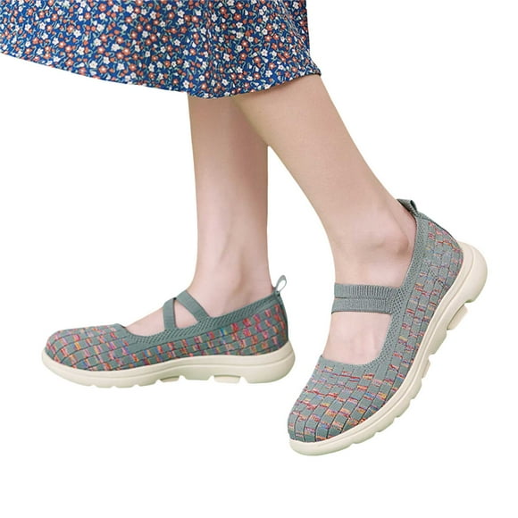 Women's Platform Wedge Orthopedic Walking Shoes Comfortable Fashion Knit Non Skids Slip on Nursing Loafers Ortho Sneakers