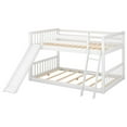 thumbnail image 5 of Euroco Full over Full Floor Bunk Bed with Changeable and Ladder, Solid Wood for Kids Teens Adults,White, 5 of 11