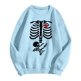 thumbnail image 4 of SIYUDAN Sweatshirt for Women Halloween Vintage Graphic Skeleton Sweatshirts Long Sleeve Crewneck Light Blue Sweat Shirt Fall Shirts for Women XL, 4 of 5