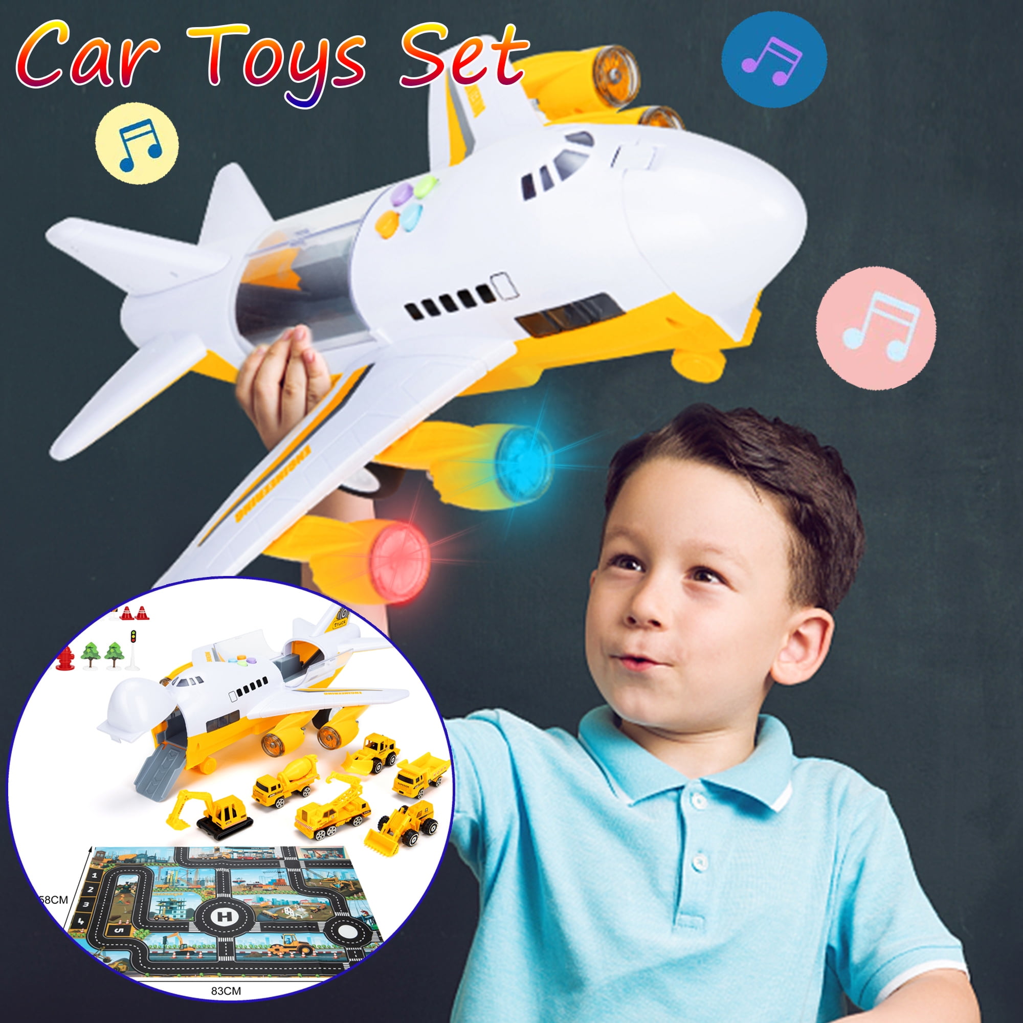 Transport Cargo Toy with Large Play Mat Airplane Track Toy,Kids