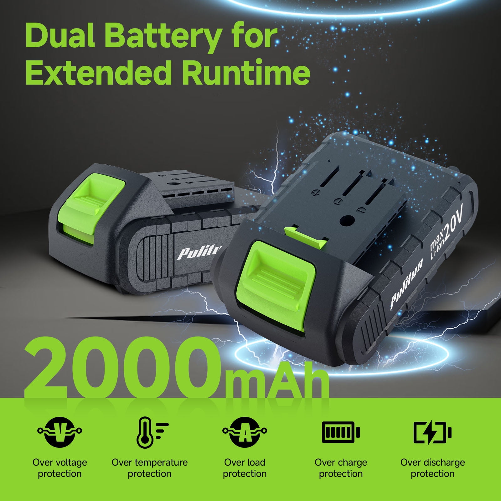 Pulituo 20V Cordless Drill Driver Kit, Home Tool Set with 20V Lithium-Ion Drill, 2pcs Battery, 120PCS All-Purpose Kit, 21+1 Torque, 2-Speed, DIY & Home RepairsGreen