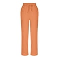 thumbnail image 6 of Karight Women's Linen Crop Pants Capris with Pockets Orange, 6 of 7
