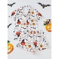 thumbnail image 3 of ATAIKU Halloween Silk Satin Pajama Set for Women 2 Piece Lounge Pjs Shorts Matching Ghost Pumpkin Sleepwear Button Down Shirt Shorts, 3 of 6