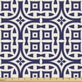 thumbnail image 1 of Ethnic Fabric by the Yard, Traditional Pattern with Symmetric Geometric Formations, Decorative Upholstery Fabric for Chairs & Home Accents, Eggshell and Night Blue by Ambesonne, 1 of 5
