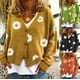 thumbnail image 2 of Suéter de mujer de Europa y Estados Unidos, suéter de abrigo bordado de crisantemo de otoño de un solo pecho, ropa de mujer, 2 of 6