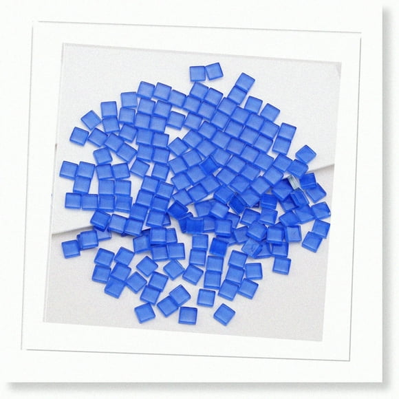 Blue Mosaic Magic: 160pcs Bulk Square Tiles for Handmade Art, Coasters, and Decorations - Perfect Supplies for Kids and Adults Puzzles