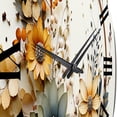 thumbnail image 5 of Designart "Floral Wreath in Beige and Orange I" Floral Oversized Wall Clock, 5 of 5