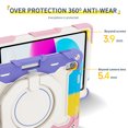 thumbnail image 3 of FJLBDE Case for iPad (A16) 11th/10th Generation 11 inch/10.9 inch 2025/2022 with 360 Kickstand, Shoulder Strap Carrying Protective Cover, Multicolor Pink, 3 of 6