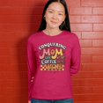 thumbnail image 4 of Conquering Mom Life With Coffee and Wine Women's Long Sleeve T-shirt Trendy Motherhood Parenting Family Soccer Mama #momlife, 4 of 7