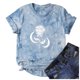 thumbnail image 4 of Camiseta con estampado de sol y luna para mujer, camiseta de manga corta con cuello redondo, camiseta informal divertida y bonita para chica adolescente OAVQHLG3B Store  lin121212, 4 of 4