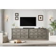 thumbnail image 6 of Luku Farmhouse Roman Column 6 Drawer Dresser, Mid-Century Modern Cabinet, Large Storage Chest, 6 of 7