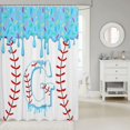 thumbnail image 2 of Manfei Cartoon Baseball Shower Curtain 72Wx72L, Kawaii G Letter Bathroom Curtain, Light Blue G, 2 of 5