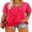 Hot Pink, variant on TIYOMI Womens Plus Size Summer Tops 3x Henley Shirts Buttons Down Basic Solid Short Sleeve Tees Peach Pink Crewneck T-shirts For Women Casual Tunics 3XL 20W 22W