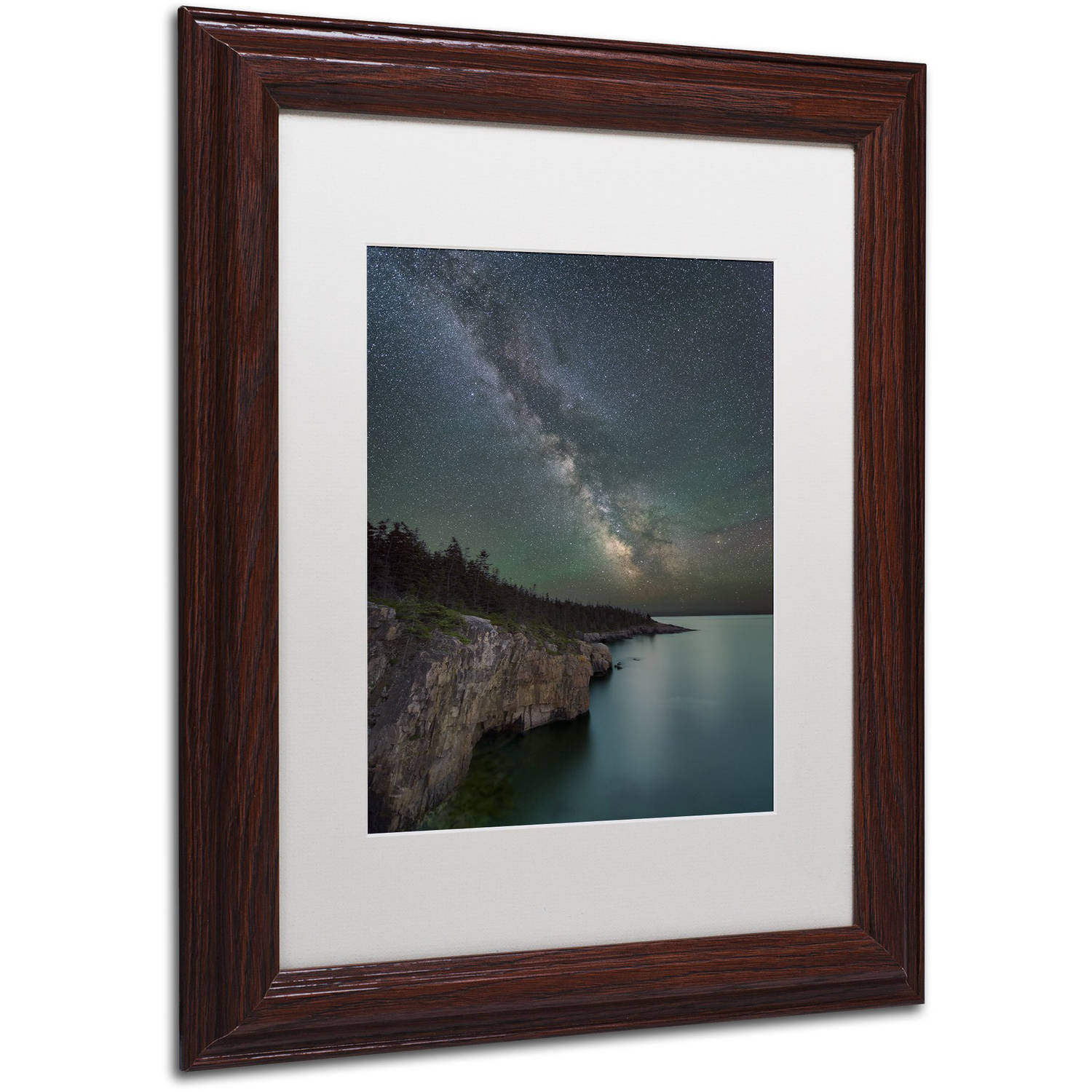 Trademark Fine Art 'Cliff Point' Canvas Art by Michael Blanchette Photography, White Matte, Wood Frame