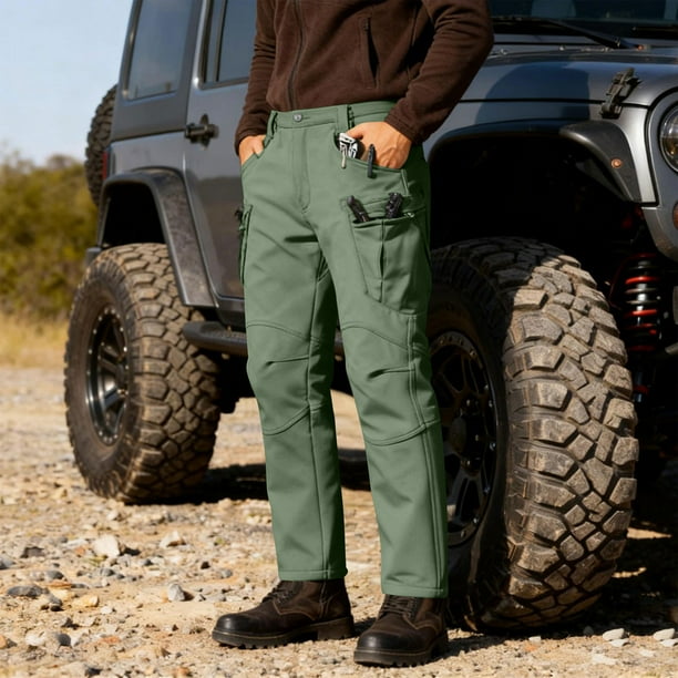 Ceisia Men's Cargo Warm Long Pants, Multiple Pockets for Climbing Hiking Outdoor Gift Casual Activities