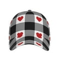 thumbnail image 2 of Balery Baseball Cap Adjustable Size for Running Workouts and Outdoor Activities All Seasons Dad Hat(Heart Black Buffalo Plaid Gingham), 2 of 8